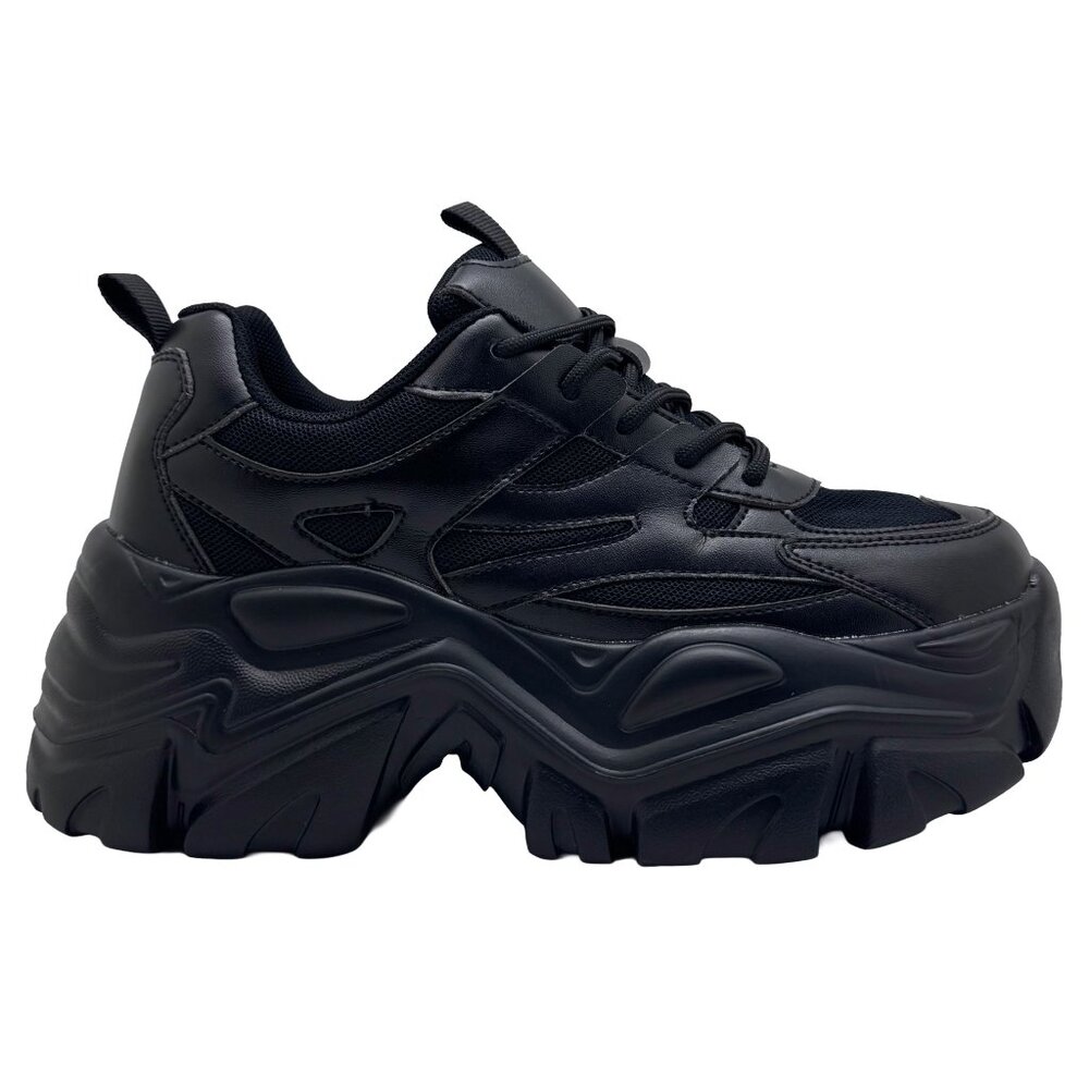 NEW BERNESS - BLAIR 06 Pitch Black Platform Sneakers